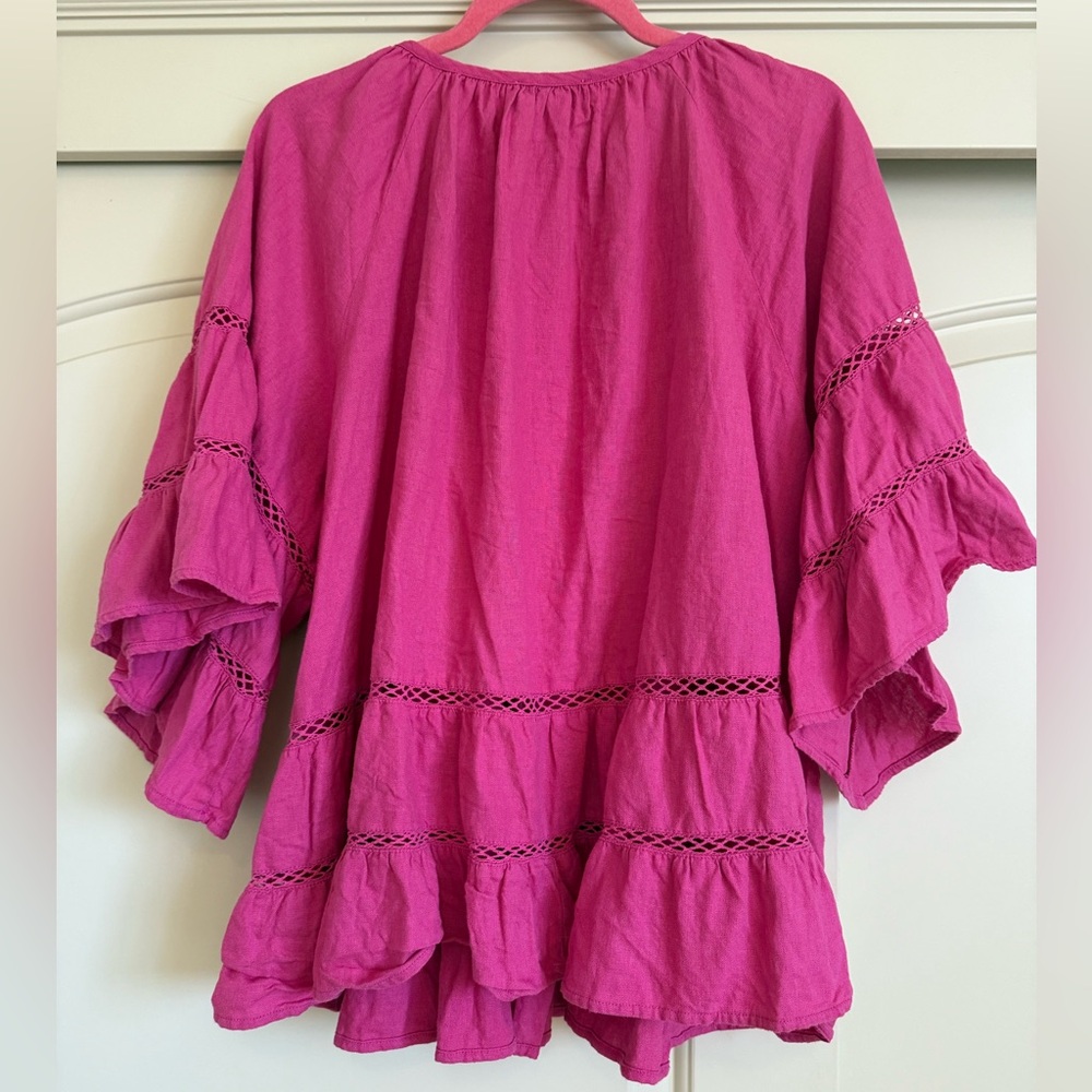 Pink Fuchsia Ruffled Blouse - Picture 2 of 3